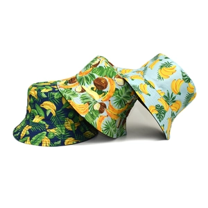 Chapeaux cloche de protection solaire avec motifs tropicaux de bananes et feuilles
