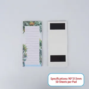 Blocco note magnetico giornaliero con design tropicale e strisce magnetiche, 90x213mm