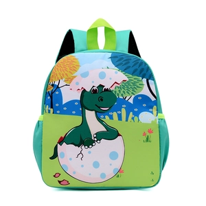 Mochila infantil de dinosaurio verde, bolso escolar para niños y niñas de preescolar