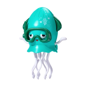 Electric dancing octopus toy with music and lights in turquoise and white for kids
