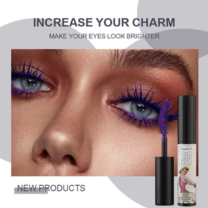 Waterproof purple mascara for volume and length with pin-up girl vintage packaging