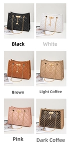 Quilted leather shoulder bags with gold chain straps and deer charms in six colors