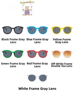 Grille détaillée de lunettes de soleil rondes pour enfants avec protection UV