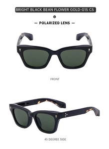 Front and 45-degree side view of tortoise polarized sports sunglasses with G15 lenses