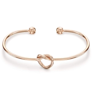 Knot Cuff Bangle Bracelet Stainless Steel Minimalist Open Jewelry For Women Elegant Ball Ends Style