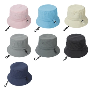 Outdoor wide brim sun bucket hats for women in seven colors with adjustable wind ropes