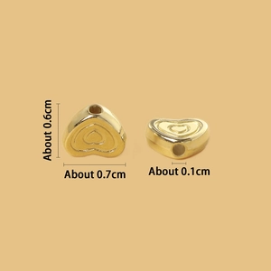 Golden CCB heart-shaped loose beads with dimensions for jewelry making and DIY crafts