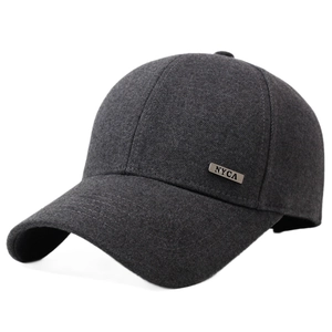 Casquette de baseball gris foncé pour homme avec plaque métal NYCA pour les loisirs
