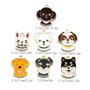 Set of enamel alloy dog charms in various breeds for DIY earrings and keychains