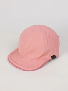 Berretto da baseball in nylon rosa con calda fodera in pile e dettagli della visiera cuciti