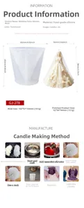 Detail of wedding dress silicone mold with step-by-step candle making instructions