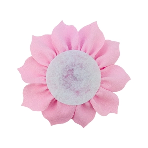 8cm pink multilayered fabric lotus flower accessory with white felt backing for DIY crafts