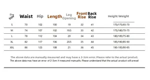 Size chart for waffle jacket set with waist, hip, and length measurements for sizes S to XXL