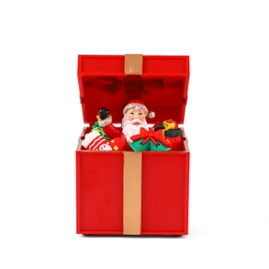 Leuchtende Weihnachtsspieluhr mit Weihnachtsmann und Tannenbaum Tischdekoration
