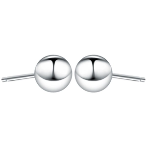 Minimalist S999 sterling silver ball stud earrings for men and women on white background