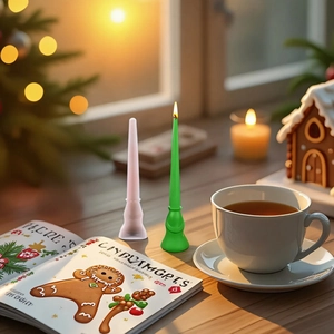 Long tapered Christmas candle silicone mold for DIY decorative pillar candles