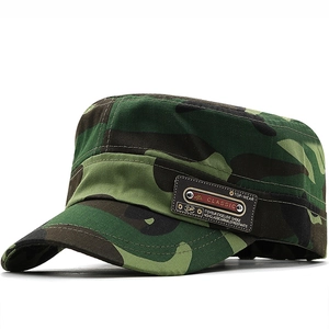 Camouflage Cadet Cap Cotton Canvas Military Patrol Hat Flat Top Outdoor Adjustable Tactical Vintage For Men Women