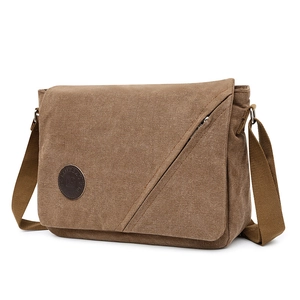 Canvas Messenger Bag Vintage Casual Shoulder Bag For Men Women Retro Large Capacity Adjustable Strap School Travel Bag