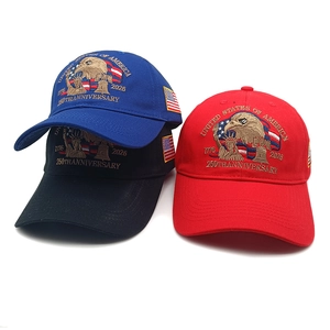Casquettes USA 250e anniversaire avec aigle et drapeau brodés en rouge, bleu et noir