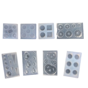 8-cavity white silicone mold set for mini Oreo cookies and pastry clay DIY crafts