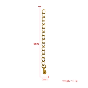 5cm gold mirror stainless steel teardrop pendant extender chain for DIY jewelry