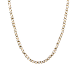 Collier tennis élégant plaqué or avec zircons blancs taille ovale pour femme