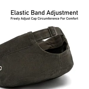 Adjustable buckle on dark green cotton army cap for customizable head size fit