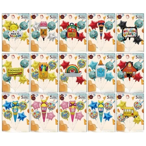 Back To School Balloons Set Ice Cream School Bus Backpack Aluminum Foil Balloons For Classroom Party Decoration Graduation Party Supplies