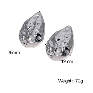 Dimensions détaillées des boucles d'oreilles goutte argent avec hauteur de 26mm