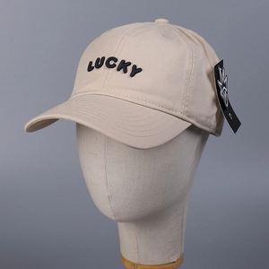 Unisex Βαμβακερό Καπέλο Μπέιζμπολ Απλό Lucky Κέντημα Γραμμάτων Ρυθμιζόμενο Καπέλο Ήλιου Καμπυλωτό Γείσο Μόδα Casual