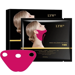 Lifting Rose Collagen V-Line Ear-Hook Mask for firming jawline and hydrating skin