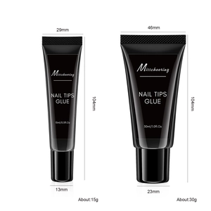 Solid nail tip glue in 15ml and 30ml tubes for long-lasting press-on nail application