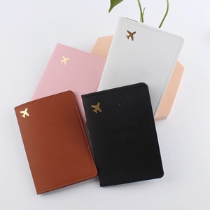Custodia per passaporto in pelle PU portadocumenti organizer con grazioso aereo logo