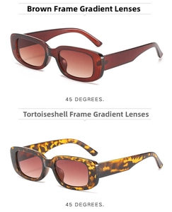 Detail view of vintage square sunglasses in transparent tea and tortoiseshell frames
