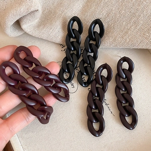 Acrylic Chain Link Dangle Earrings With 925 Sterling Silver Earring Post Oversized Matte Geometric Fashion Women Jewelry