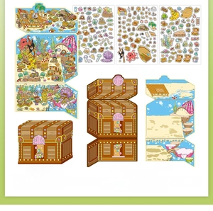 Detail view of Ocean DIY PET stickers set with 120x170mm sheet and scenery card dimensions