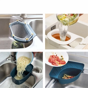 Whale-shaped foldable kitchen sink strainer basket for food waste and vegetable washing