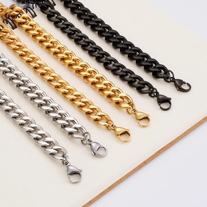 Collier Chaîne Gourmette Homme Acier Inoxydable Plaqué Or 18K Chaîne NK Bijoux Mode Streetwear Style Hip Hop