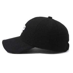 Winter wool baseball cap for men featuring white P embroidery and fashion lettering