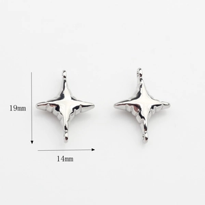 Silver metal cross charms for DIY jewelry with dimensions 19mm height and 14mm width