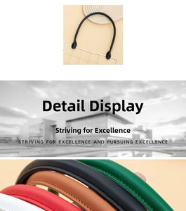 Detailed view of colorful leather handbag handles with reinforced stitching for DIY bags