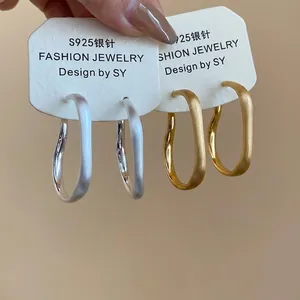 Matte irregular wave hoop earrings in gold and silver finish with S925 silver pins