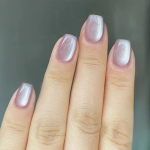 Press On Nails Purple Cat Eye Jelly ABS Plastic Short Square Round Removable Simple Gentle French Gradient For Women
