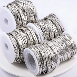 Silver stainless steel chain roll for DIY jewelry making necklaces and bracelets