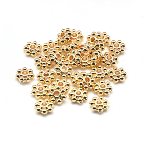 14k gold filled flower spacer beads for DIY jewelry making and bracelet supplies