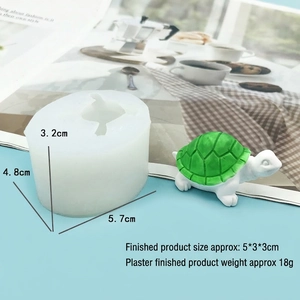 3D turtle silicone mold for DIY resin crafts and candles with size specifications