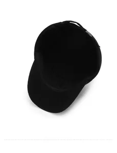 Detailed inner lining view of men's winter flat top cap with reinforced sweatband
