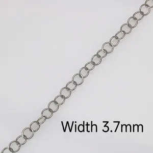 Minimalist 3.7mm stainless steel oval link chain for DIY jewelry making