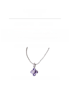 Detail of zircon flower pendant necklace with 44.5cm copper chain and 1.5cm extension