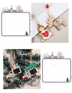 Hand-painted wooden Christmas ornaments set featuring reindeer and angels decorations